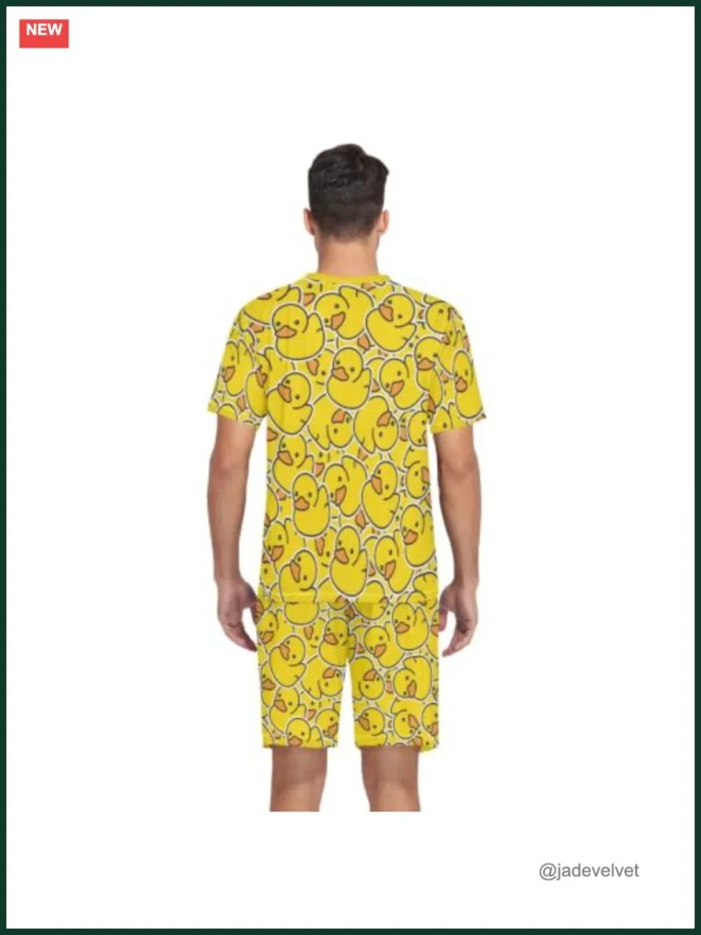 Men's Short Sleeve Pajama Set 2 Piece Summer Lounge Set V-Neck